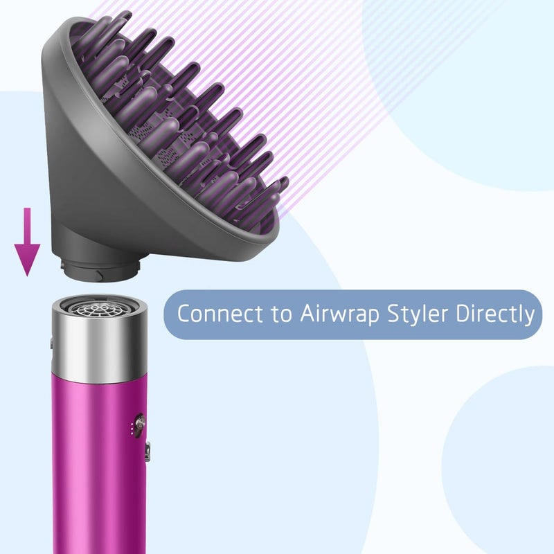 FUNTECK Hair Dryer Diffuser Attachment for Airwrap Multi-Styler, Curl-Defining Blow Dryer Attachment for Wavy Curly Coil Hair - Image 5